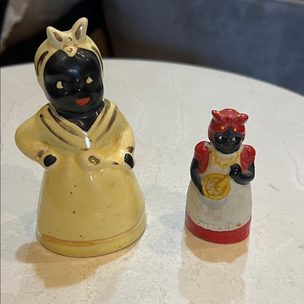 Charming Vintage Figurine Set - Black and Yellow